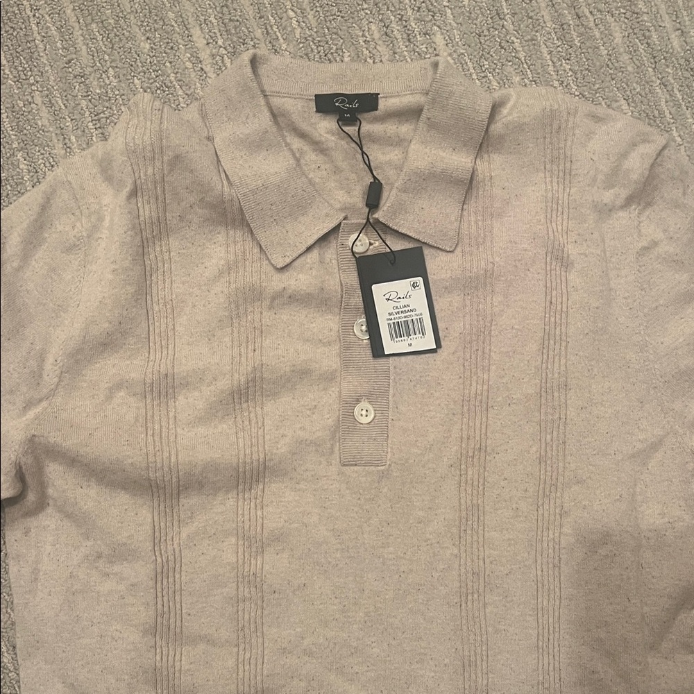 NWT Rails Men’s Cillian Polo Shirt - medium - silversand - Picture 4 of 5